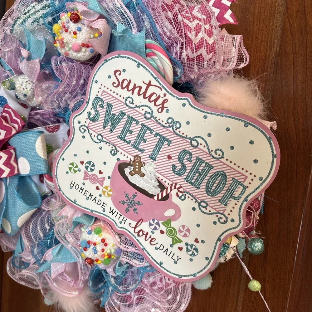 Candyland wreath, peppermint wreath, christmas wreath, whimsical wreath